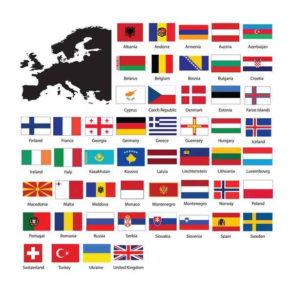 Európa zászlói — Stock Fotó
