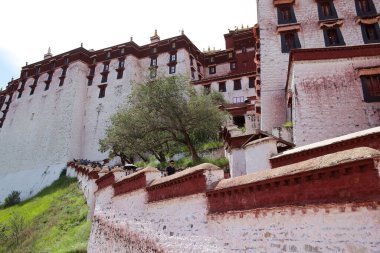 Çin 'in Tibet Özerk Bölgesi' nin başkenti Lhasa 'daki bir müze kompleksi olan Potala Sarayı. Eskiden Dalai Lamas 'ın kış sarayıydı.