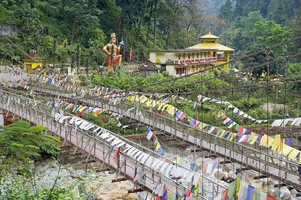 The bridge over the Rangeet river at Legship, West Sikkim, India — Zdjęcie stockowe