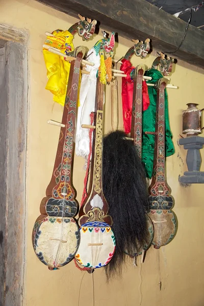 Himalyan folk music lutes, Bhutan — Stock Photo, Image