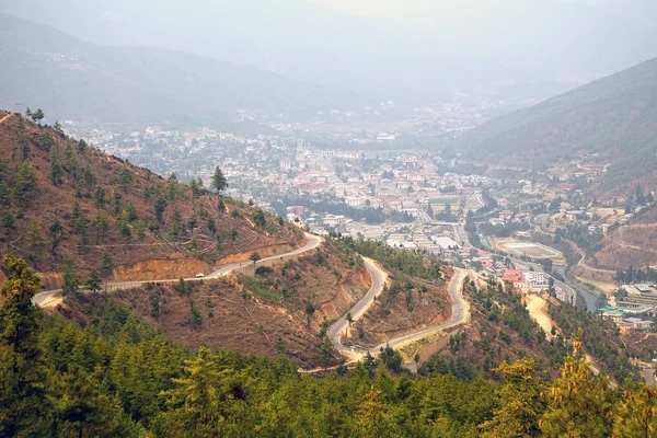 Thimphu nézet, Bhután — Stock Fotó