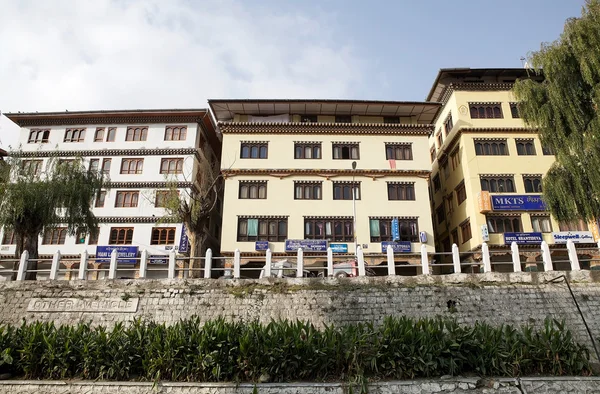 Stavba fasády v Thimphu, Bbhutta — Stock fotografie