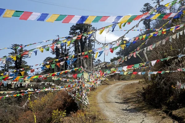 Dua bayraklar Yutong La geçmek, Bhutan