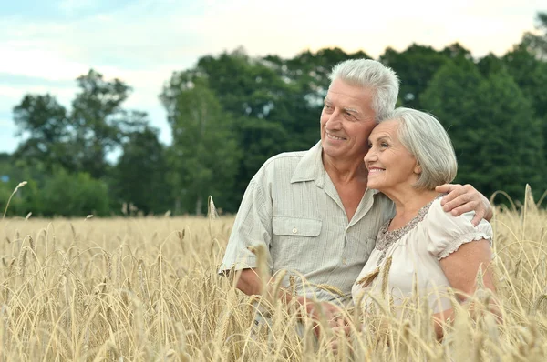 Felice coppia di anziani in estate — Foto Stock