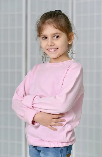 Cute little girl posing at home — Stock Photo, Image