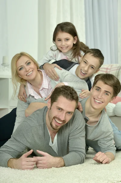 Happy family at home — Stock Photo, Image