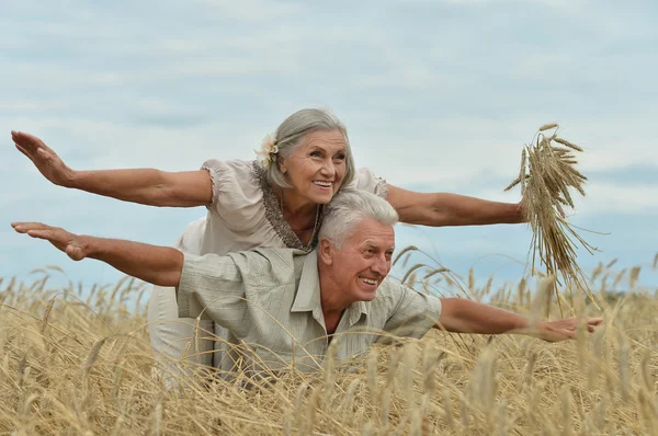 Feliz pareja de ancianos en verano — Foto de Stock