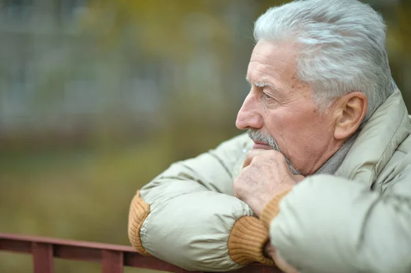 Sad senior man  in  park — Stock Photo, Image