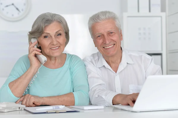 Senior couple  with laptop — Stock Photo, Image