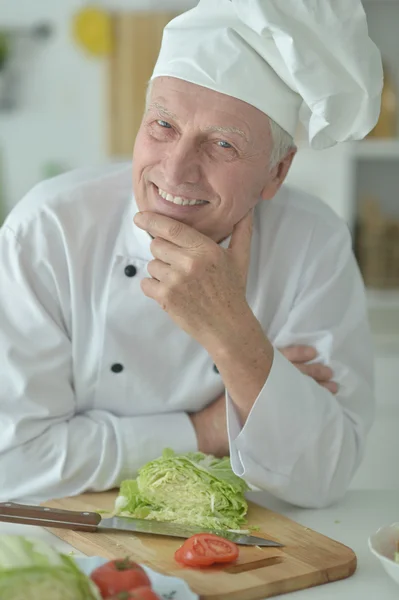 Elderly male chef — Stock Photo, Image