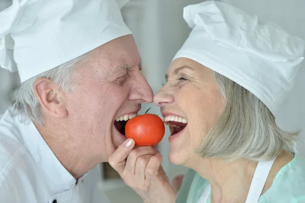 Senior chefs couple — Stock Photo, Image