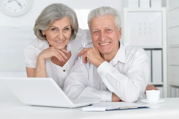 Senior couple  with laptop — Stock Photo, Image