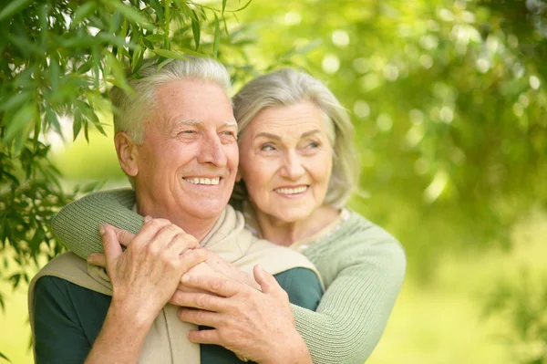 Ouder paar in voorjaar park — Stockfoto