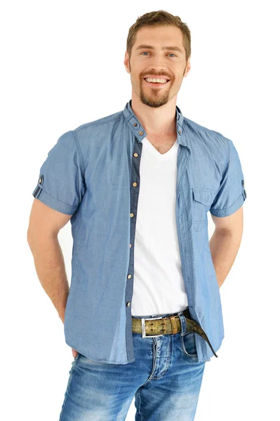 Man in a casual style posing — Stock Photo, Image