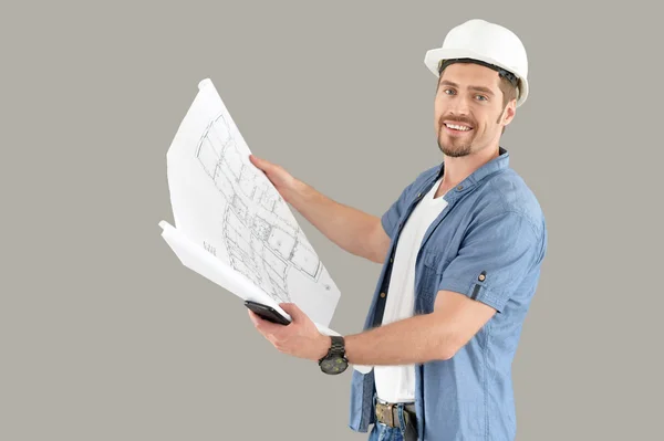 Friendly engineer standing — Stock Photo, Image