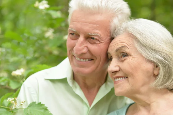 Ouder paar in voorjaar park — Stockfoto