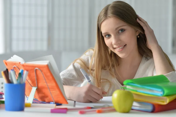 Cute  student girl at class — Stock Photo, Image