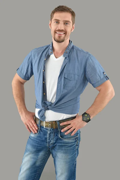 Man in a casual style posing — Stock Photo, Image
