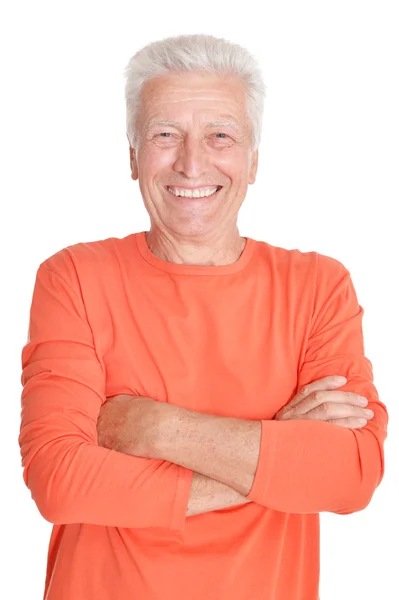 Glücklicher Senior im Hemd — Stockfoto