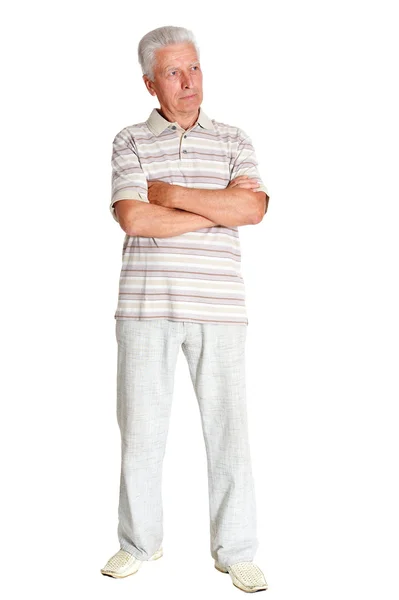 Happy senior man in shirt — Stock Photo, Image