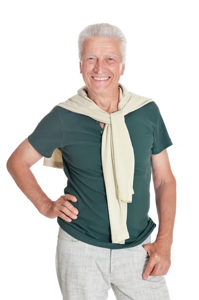 Happy senior man in shirt — Stock Photo, Image