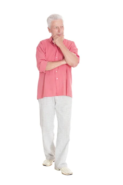 Hombre mayor reflexivo en camisa —  Fotos de Stock