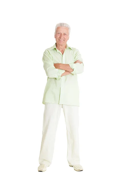 Happy senior man in shirt — Stock Photo, Image