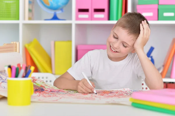 Cute little boy drawing — Stock Photo, Image