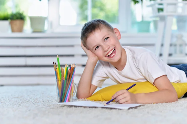 Bonito menino desenho — Fotografia de Stock