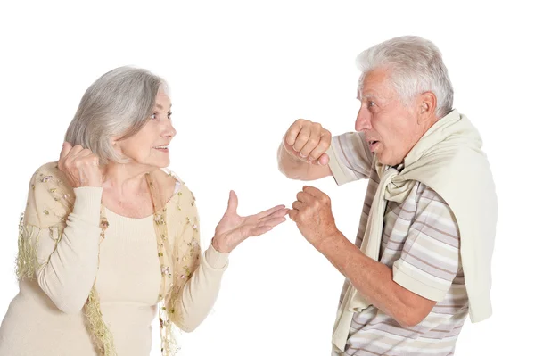 Lucha contra pareja mayor — Foto de Stock