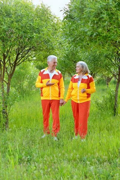 Ouder paar in voorjaar park — Stockfoto