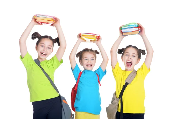 Mignonnes petites filles avec livre — Photo