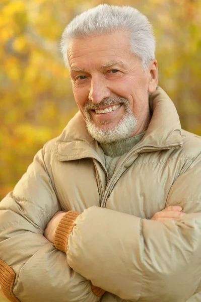 Äldre man i park — Stockfoto