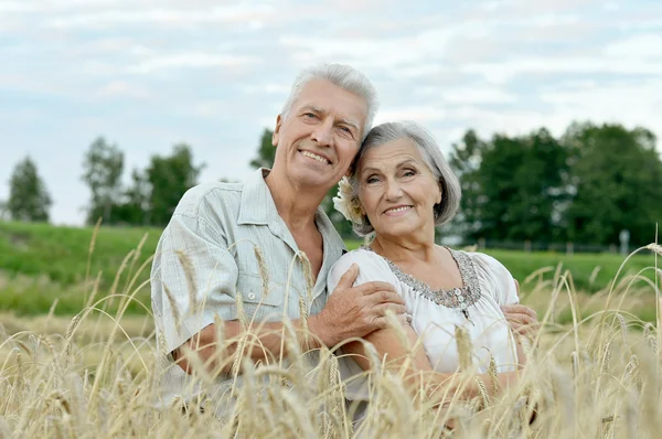 Felice coppia di anziani in estate — Foto Stock