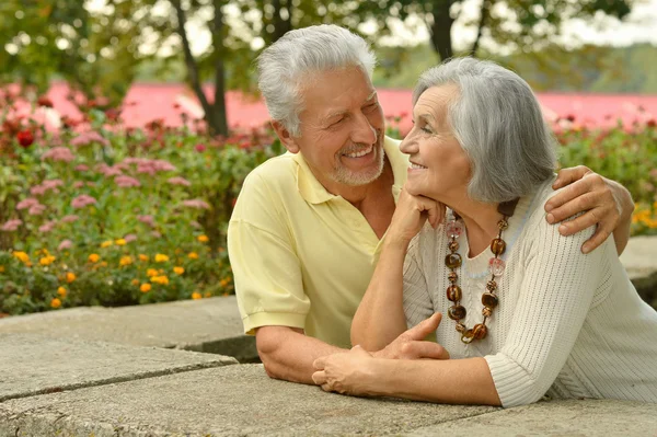 Ouder paar in voorjaar park — Stockfoto