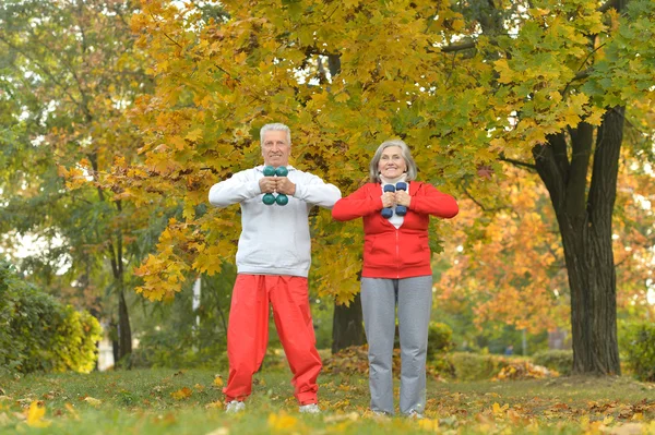 Fit couple aîné exercice — Photo