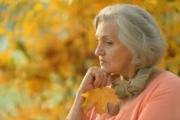 Niza triste vieja mujer — Foto de Stock