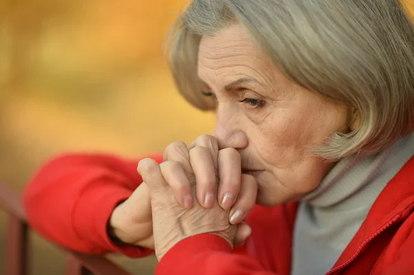 Nice sad old woman Stock Picture