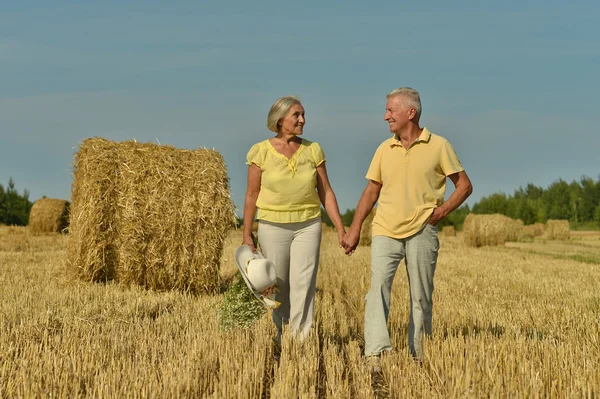 Heureux couple de personnes âgées en été — Photo