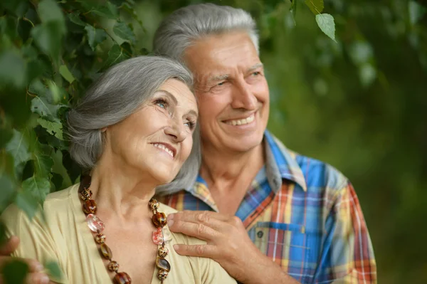 Ouder paar in voorjaar park — Stockfoto