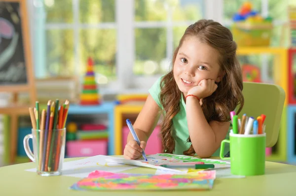 Student girl at homwork — Stock Photo, Image