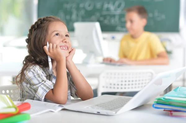 Students girl and boy at class — Stock Photo, Image