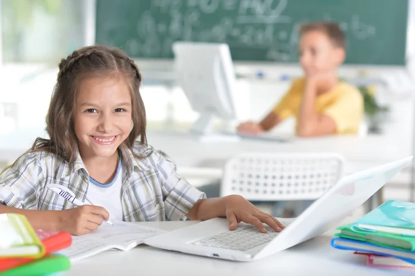 Students girl and boy at class — Stockfoto