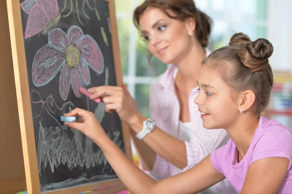 Madre e figlia disegno — Foto Stock