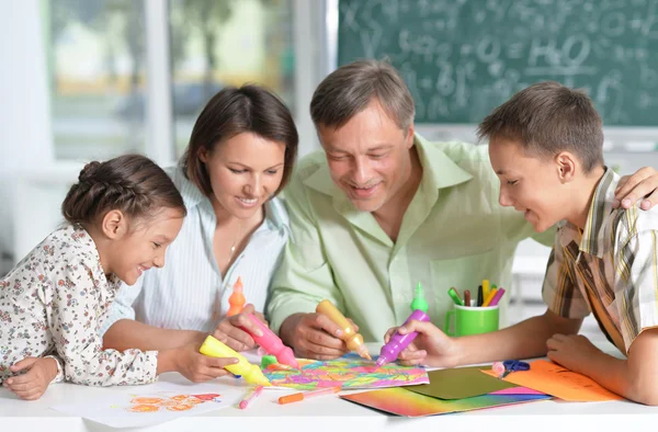 Gelukkig familie tekening — Stockfoto