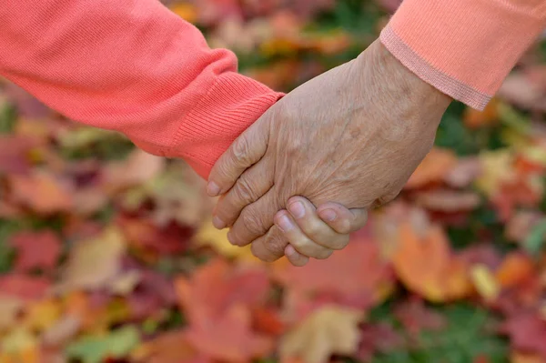 Seniorenpaar Hält Händchen — Stockfoto