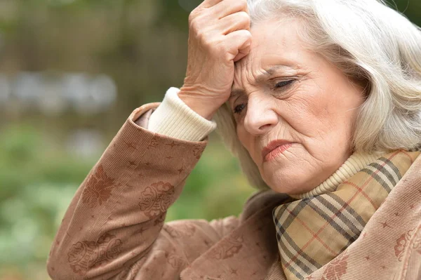 Senior Woman Suffering Headache — Stock Photo, Image