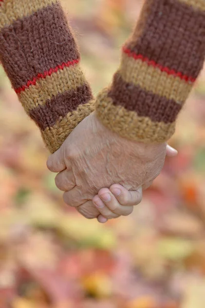 Pareja Mayor Tomados Mano — Foto de Stock