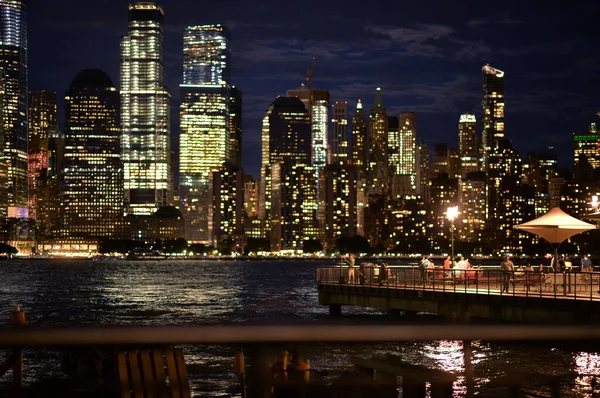 Vacker Stadssiluett Natten Förenta Staterna — Stockfoto