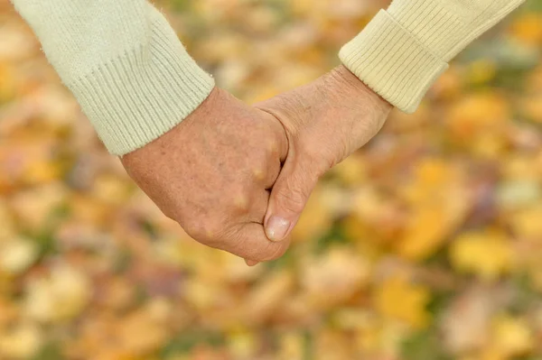 Pareja Mayor Tomados Mano — Foto de Stock